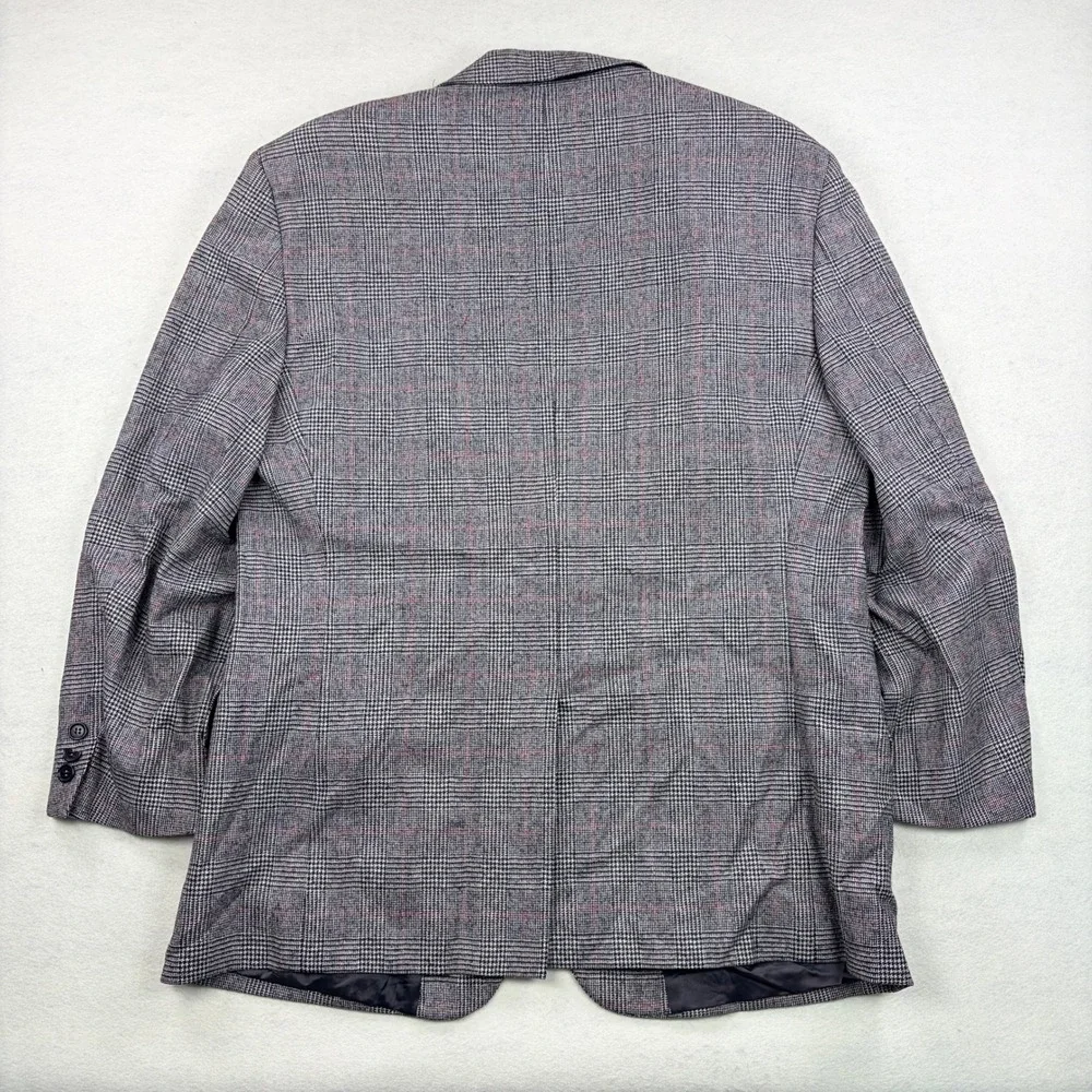 Brooks Brothers Loro Piana Wool Blazer Mens 45RG Grey Glen Plaid Sport Coat
